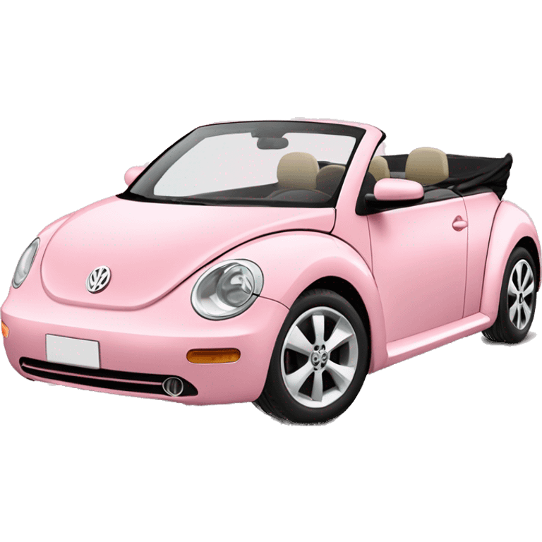 Pastel pink Volkswagen new-beetle convertible  emoji