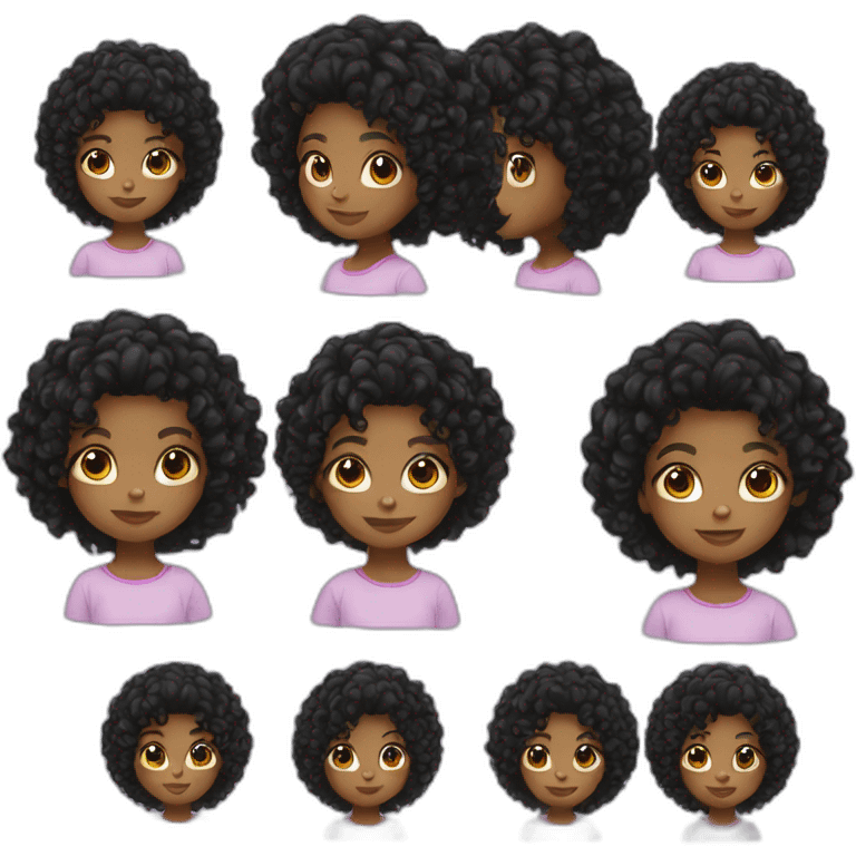 Child girl with black curly hair emoji