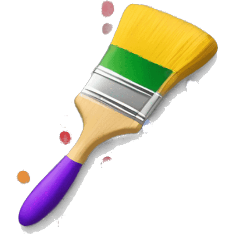 paintbrush with a face joy many colors emoji