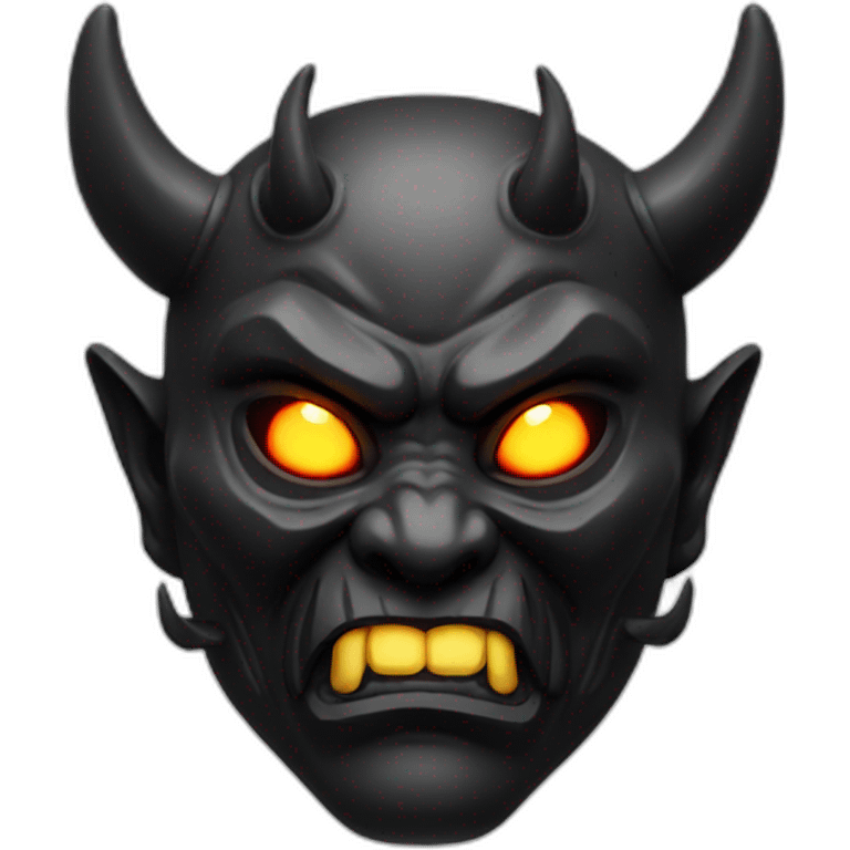 oni mask, black, with laser eyes, very detailed  emoji