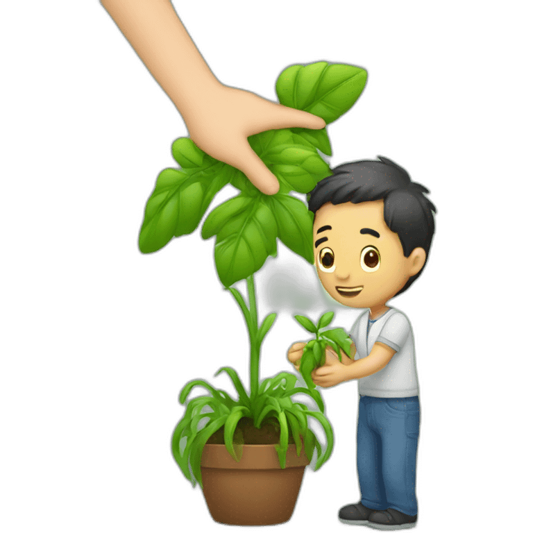 man petting a plant emoji