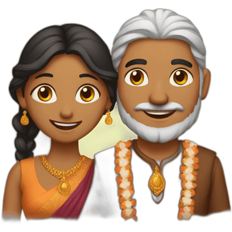 an Indian couple who are thankful emoji