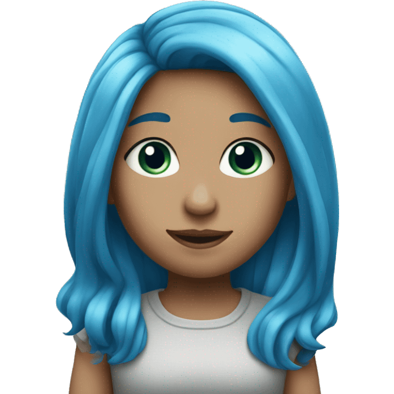 A girl with long blue hair emoji