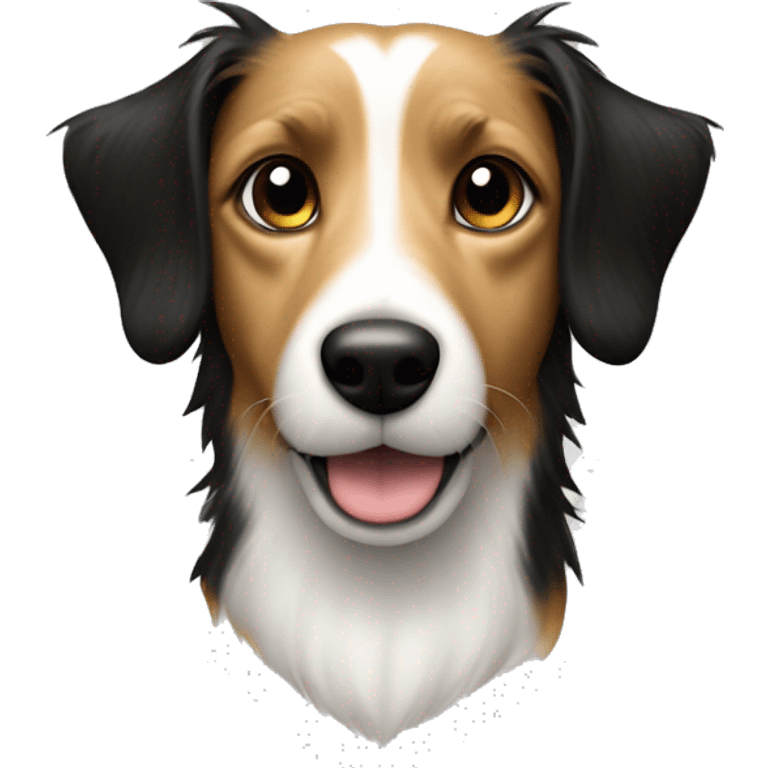 Long haired jack Russel dog, tan colour, more black  emoji