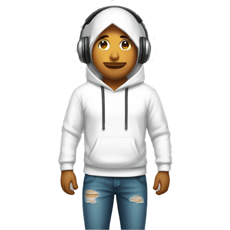 A Indian body with head phone and white hoodie  emoji