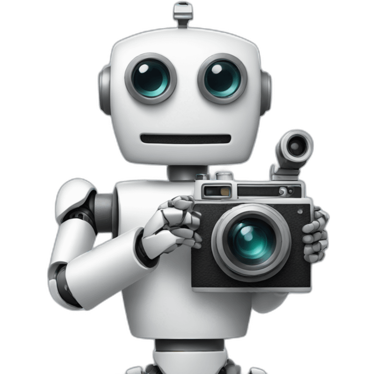 robot director holding a film camera emoji