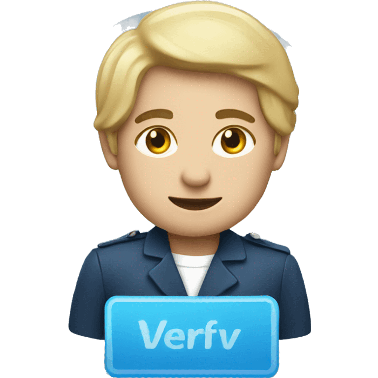 Verify badge with blue background emoji