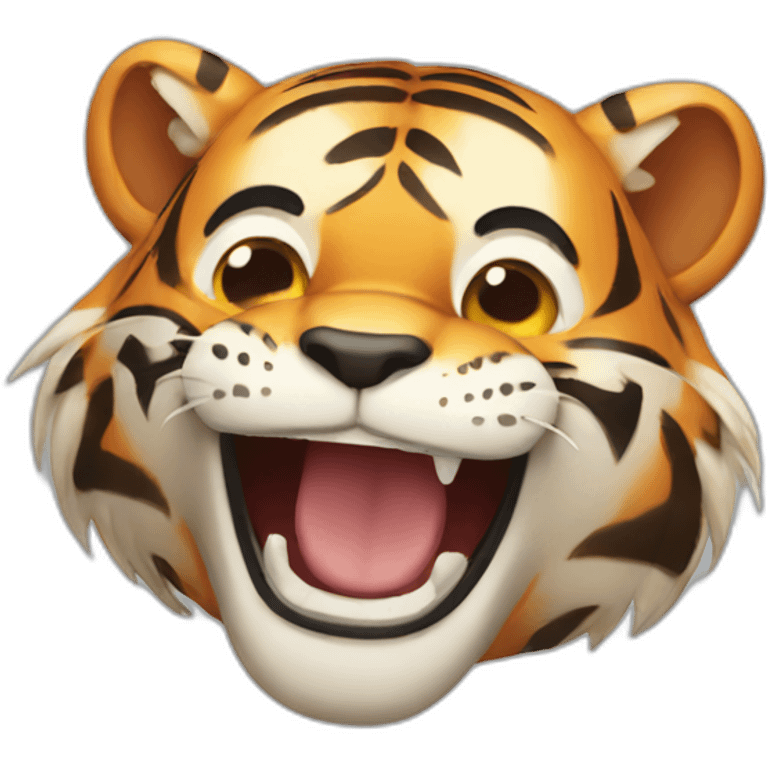 Laughing tiger emoji