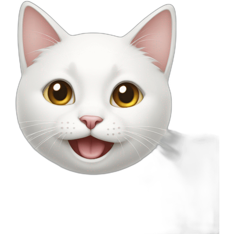 white-cat-Celebrating  emoji