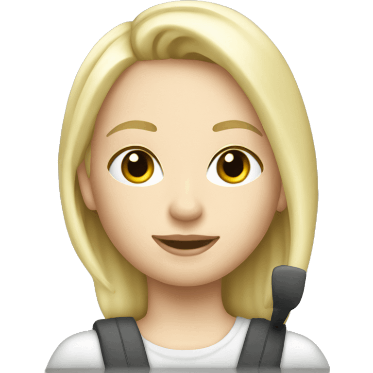 Blonde girl, driving silver Prius emoji