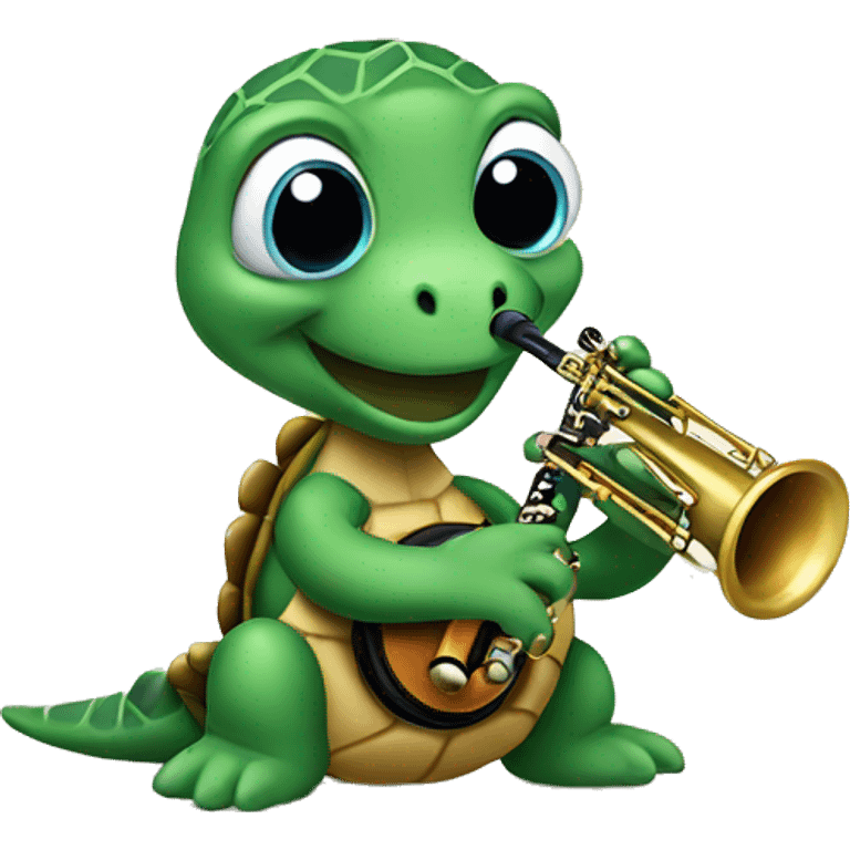 turtle playing the clarinet emoji