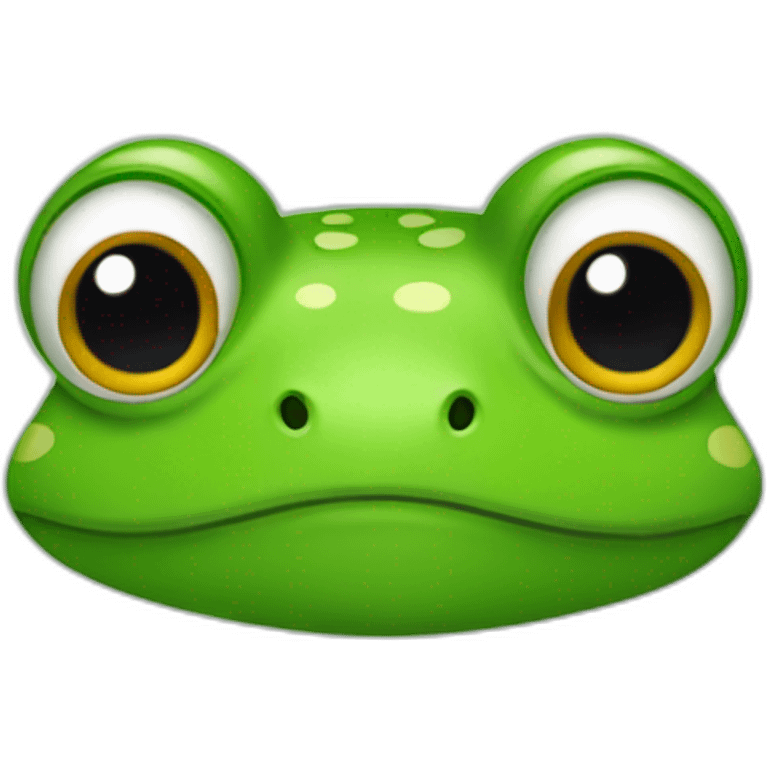 Frog with hair with middle partition emoji