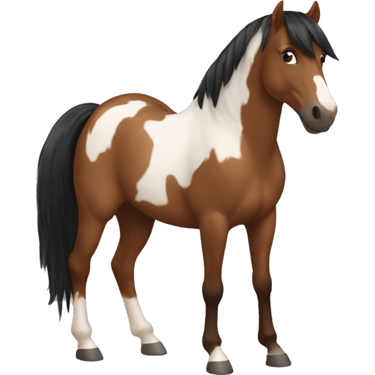 horse with brown fur and black mane emoji