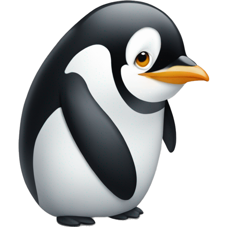 a penguin making a f boy face emoji