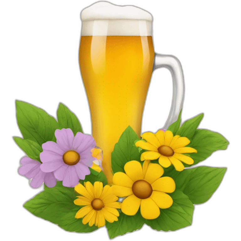 beers and flowers emoji