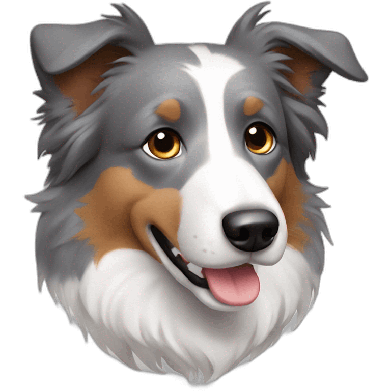 gray colour hair Border collie with Brown eyes emoji