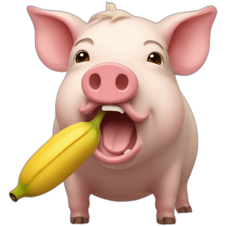 Cochon qui mange une banane emoji