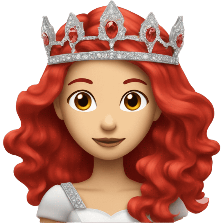 princess crown on red long hair emoji