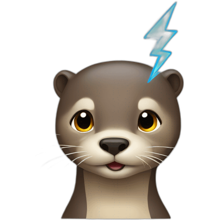 otter with lightning on head emoji