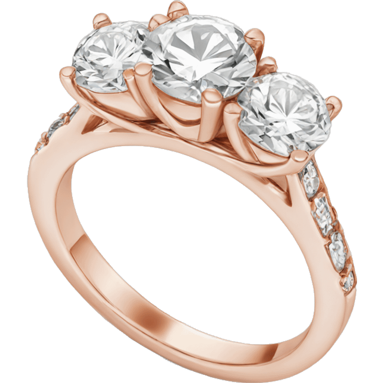 rose Gold three stone engagement ring  emoji