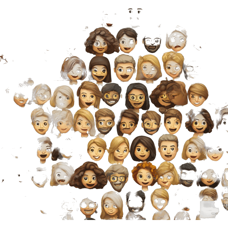 marketing group of people on white background emoji