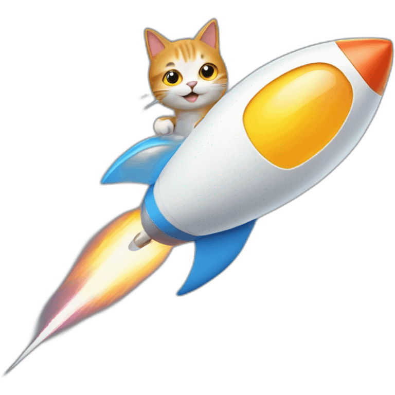 cat on rocket emoji