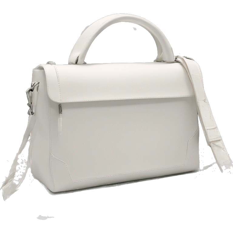 all white luxurious shoulder bag with white strap emoji