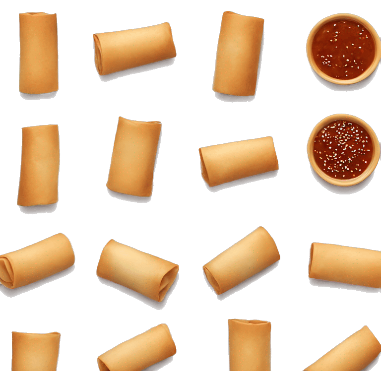 spring rolls and peanut sauce emoji