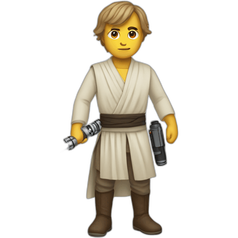 Luk Skywalker with lightsaber emoji