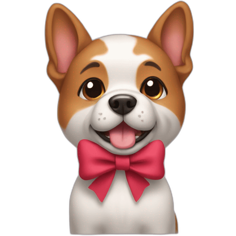 Dog with a bow emoji