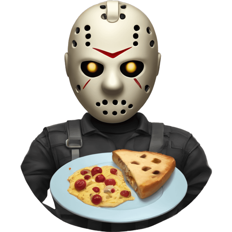 Jason vorhees with a plate of food emoji