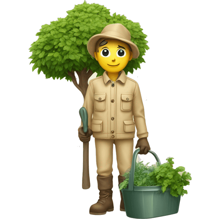 gardener beige jacket trees germany emoji