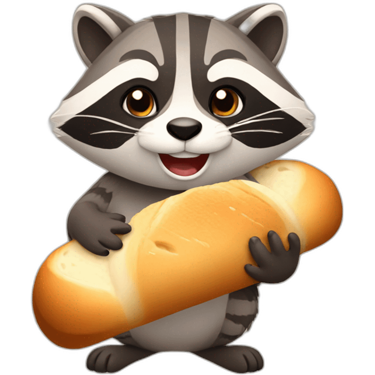 raccoon holding bread emoji