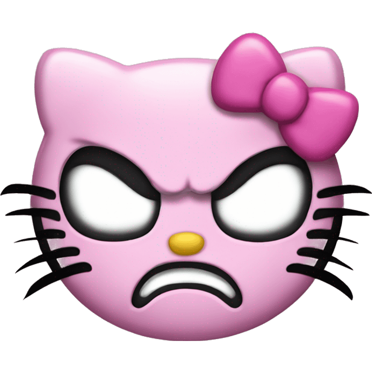 Angry hello kitty face emoji