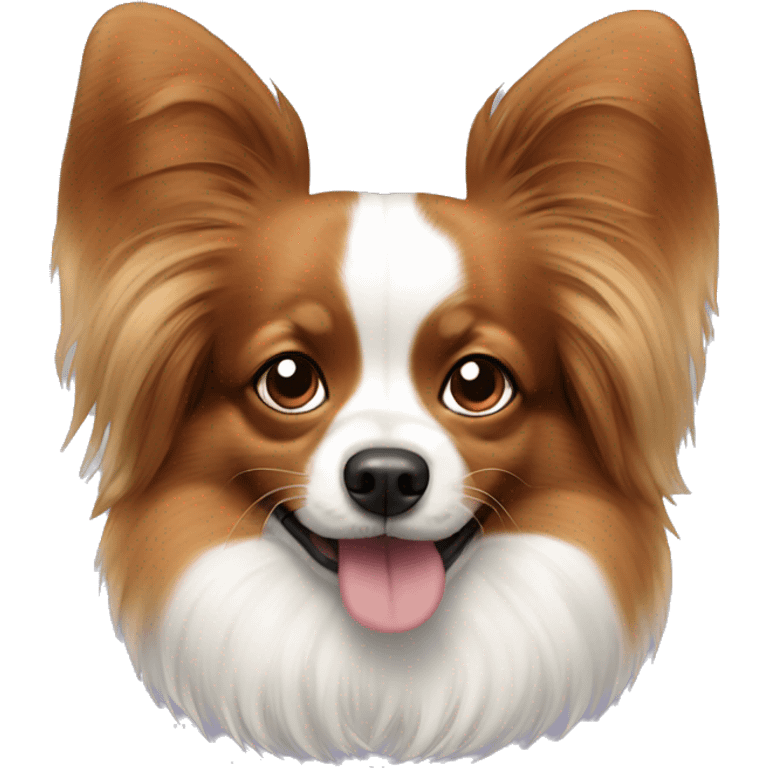 Papillon dog with bubble snot on its nose emoji