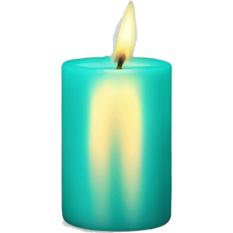 Turquoise coloured candle emoji