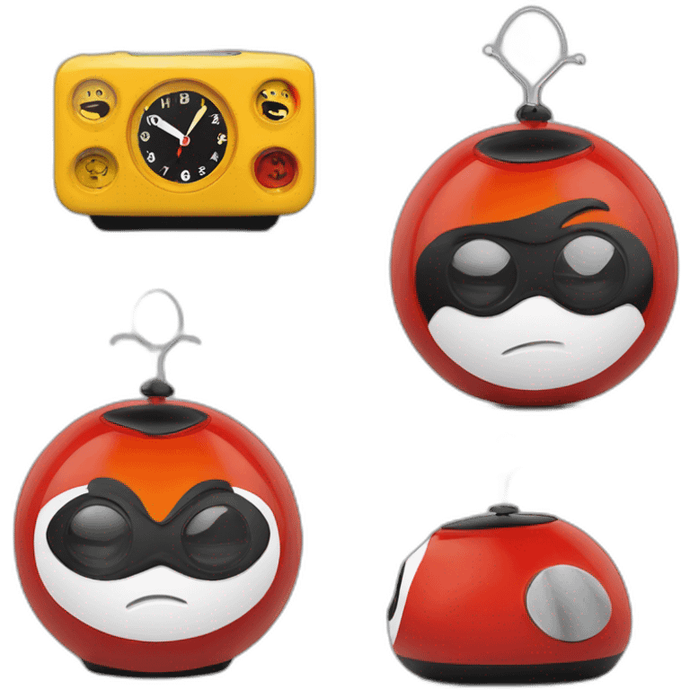 Funny mr incredibles modern alarm clock for kids emoji