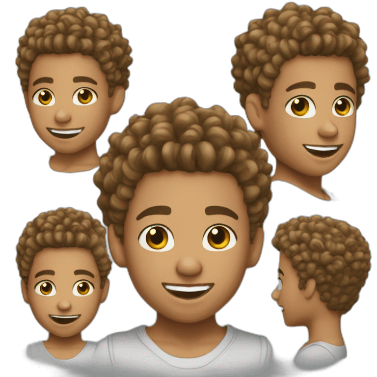 Light skin curly taper fade braces boy emoji