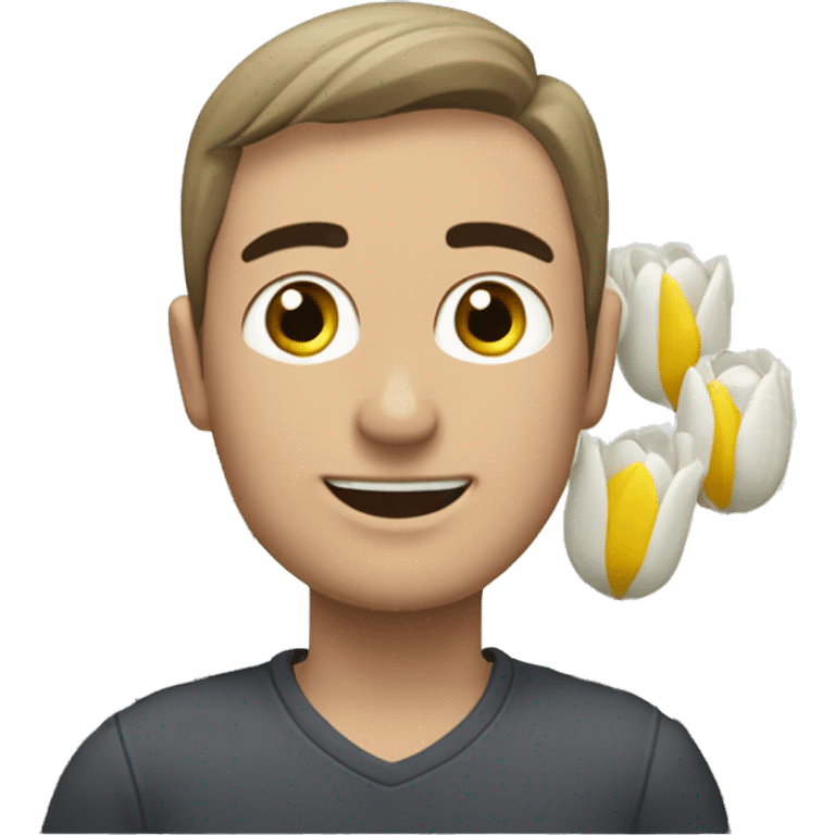 Cuarzos con tulipanes blancos emoji