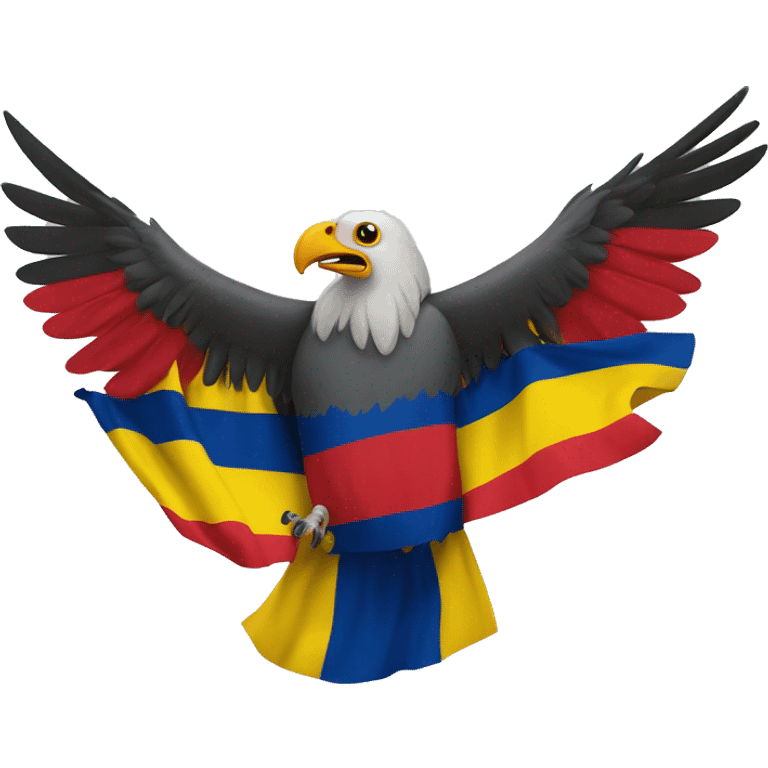 condor sosteniendo una bandera del ecuador emoji