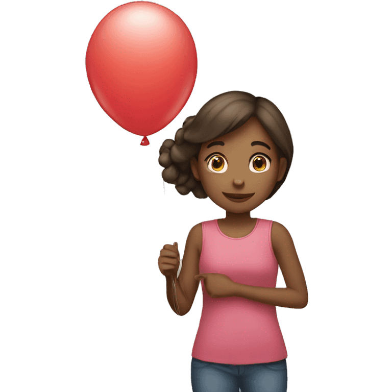 Girl holding balloon emoji