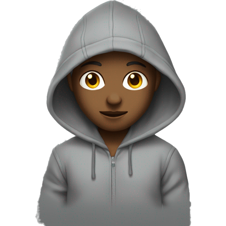 Grey cute hoodie emoji