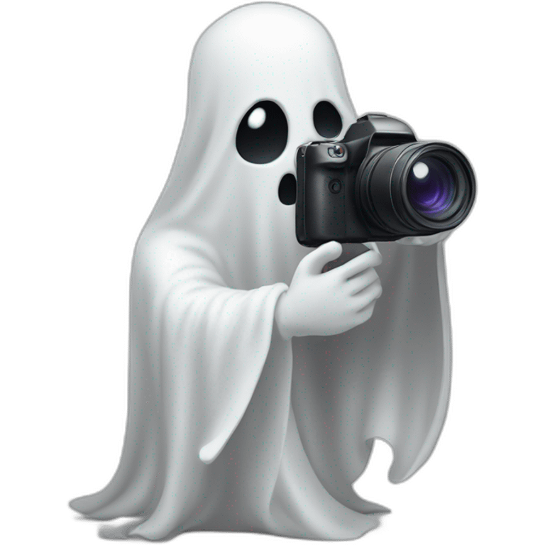 Ghost holding a camera emoji