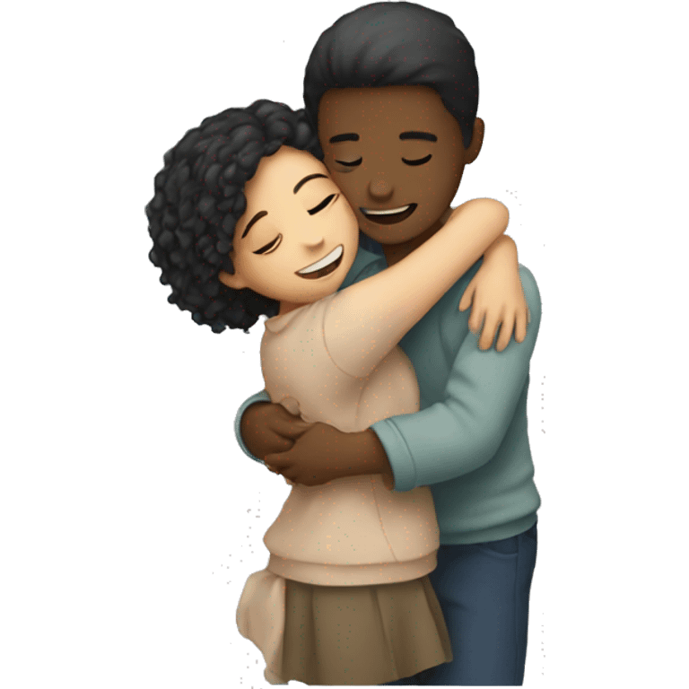 Boy hugging a girl emoji