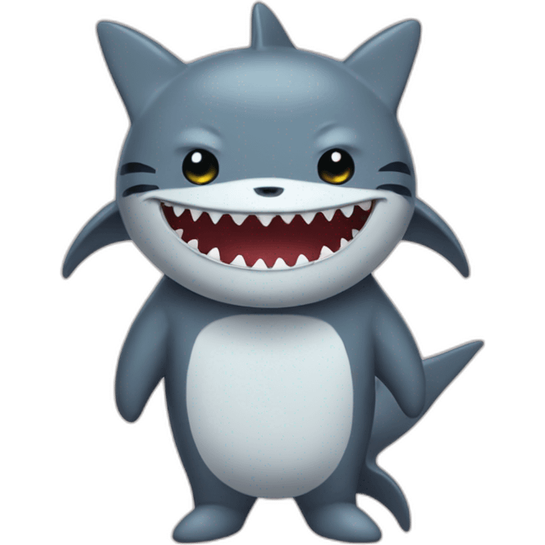 shark wearing cat costume emoji