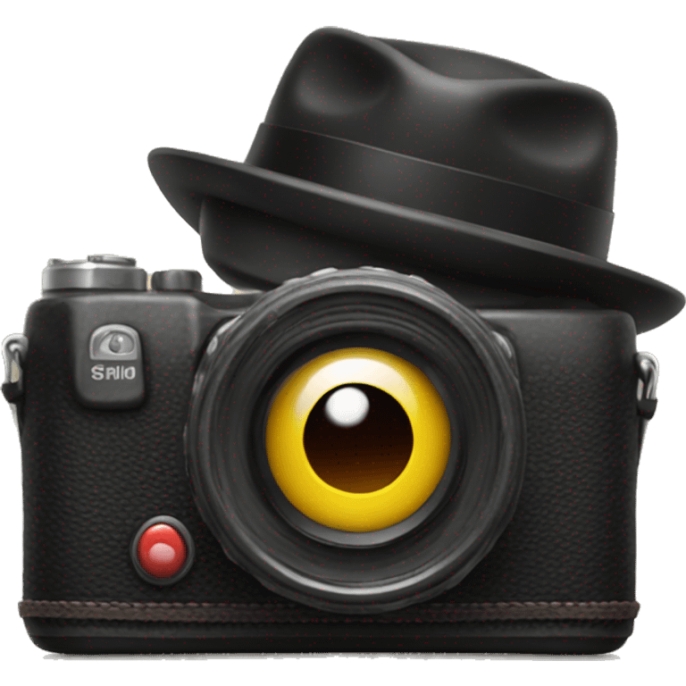 camera with simley hat emoji