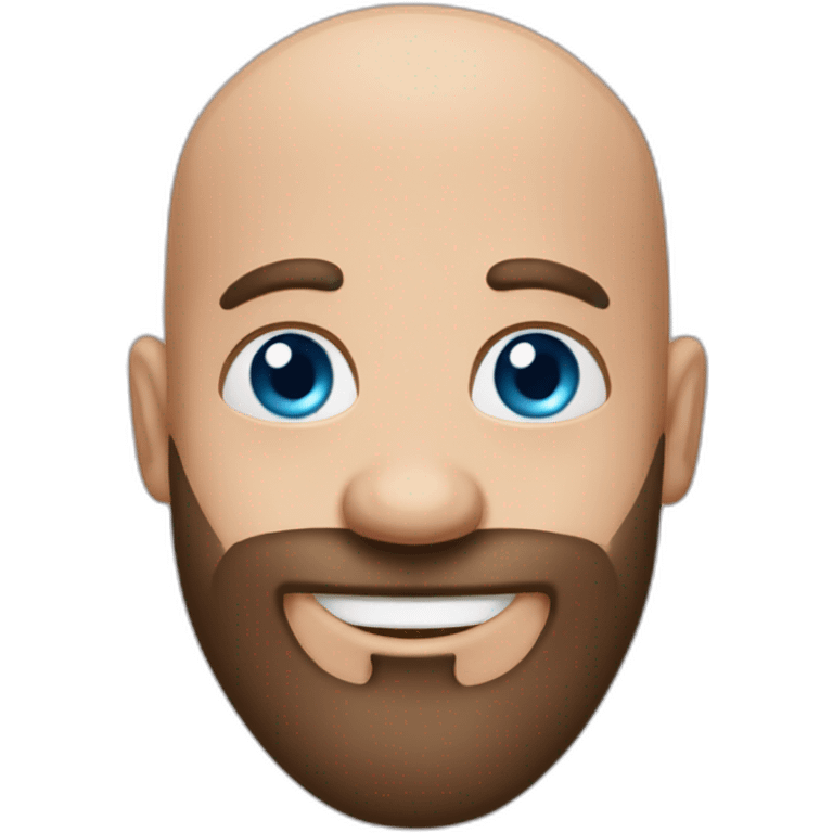 Bald blue eyes hamdsome happy with Just beard emoji