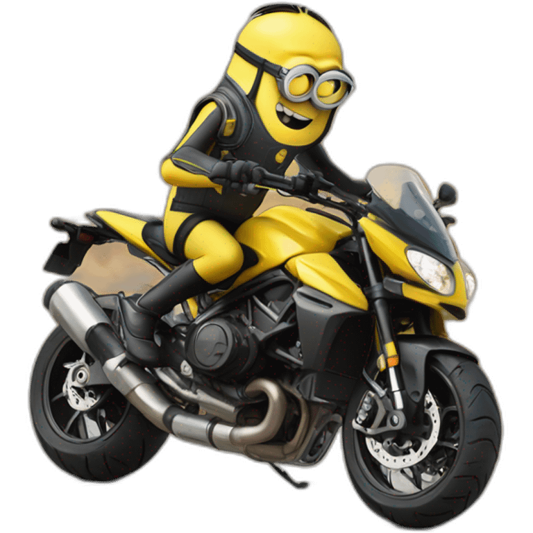 Minion on sportive motobike emoji