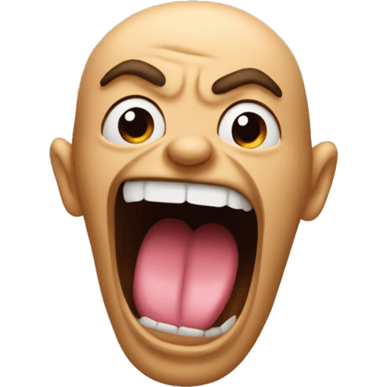 man with crazy long tongue aggressively sticking it out emoji