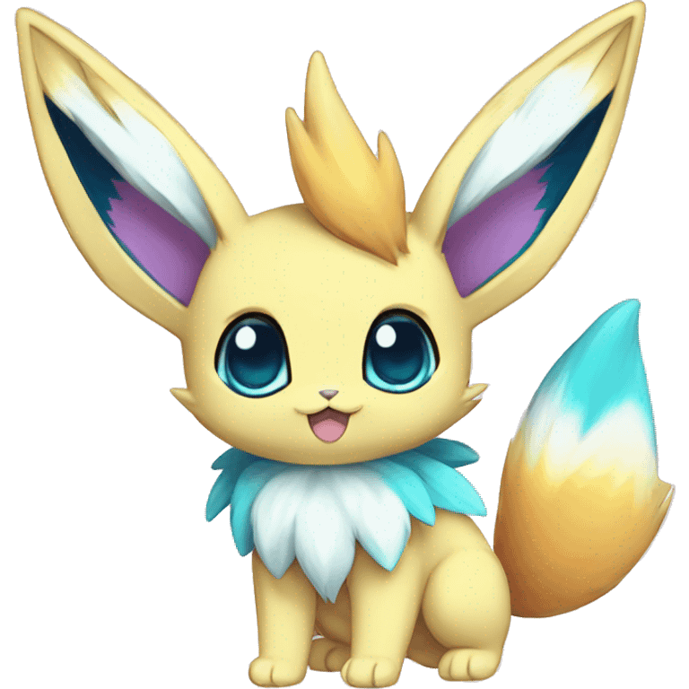 Colorful Kawaii Eeveelution-Cute-Pokémon-fusion full body emoji